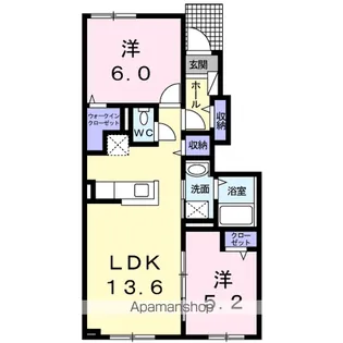 エコビレッジ ウエスト【1階】の間取り